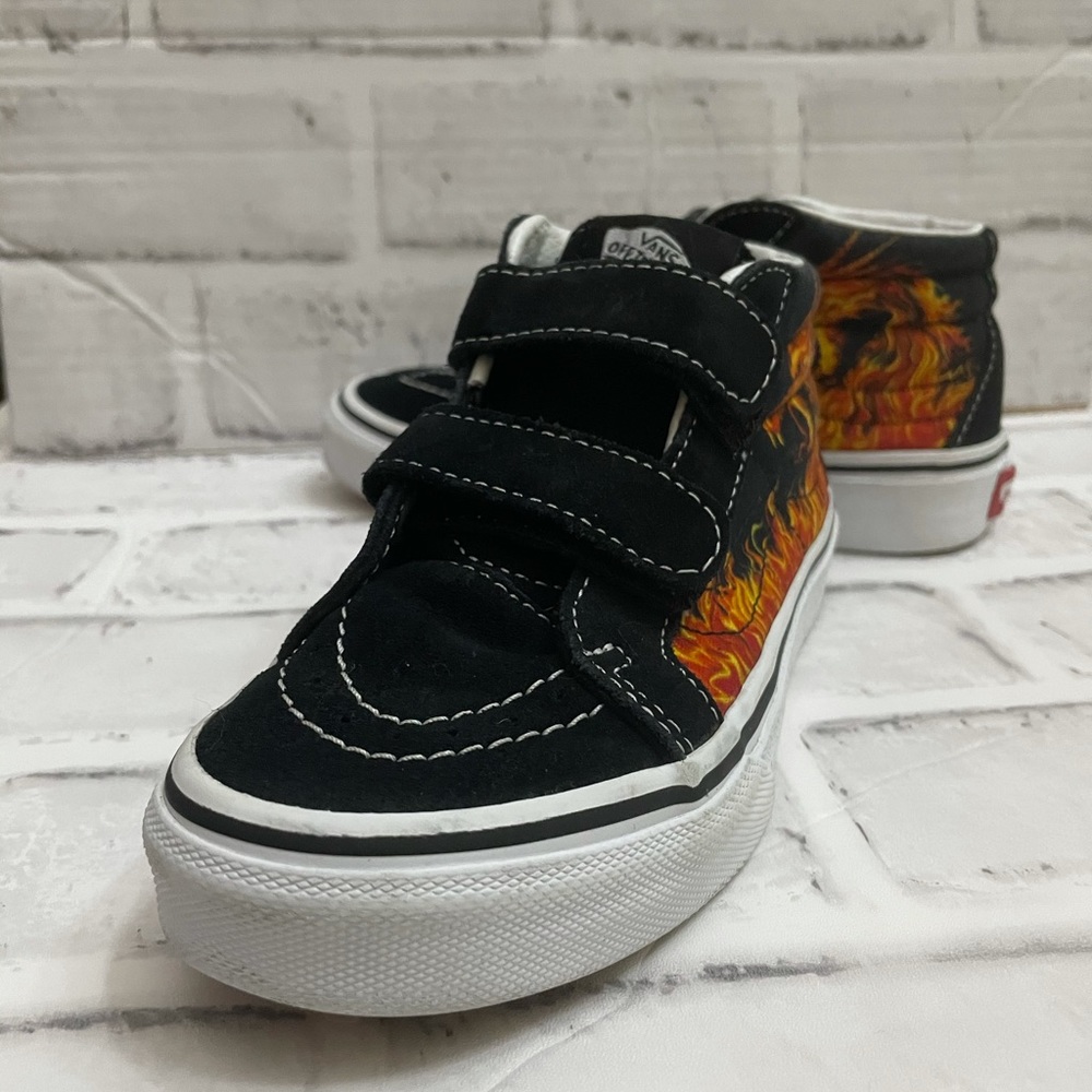 Kids size 13 Vans Flames